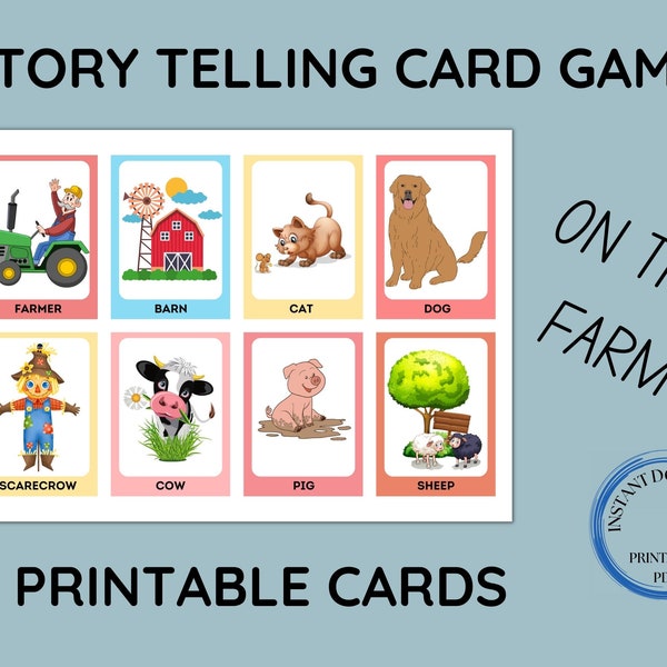 Story Telling Card Game | Story Telling Flashcards | Homeschool Printable | Educational Family Game | Story Magic Card Game | Story Building