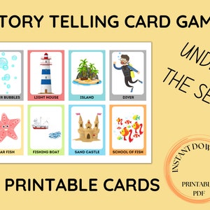 Jeu de cartes racontant une histoire | Cartes mnémotechniques pour raconter une histoire | École à la maison imprimable | Jeu familial éducatif | Jeu de cartes magiques Story | Construction d'une histoire