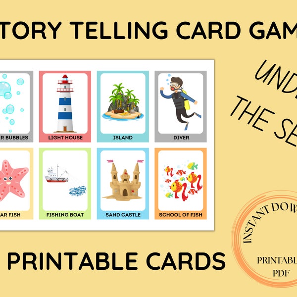 Story Telling Card Game | Story Telling Flashcards | Homeschool Printable | Educational Family Game | Story Magic Card Game | Story Building