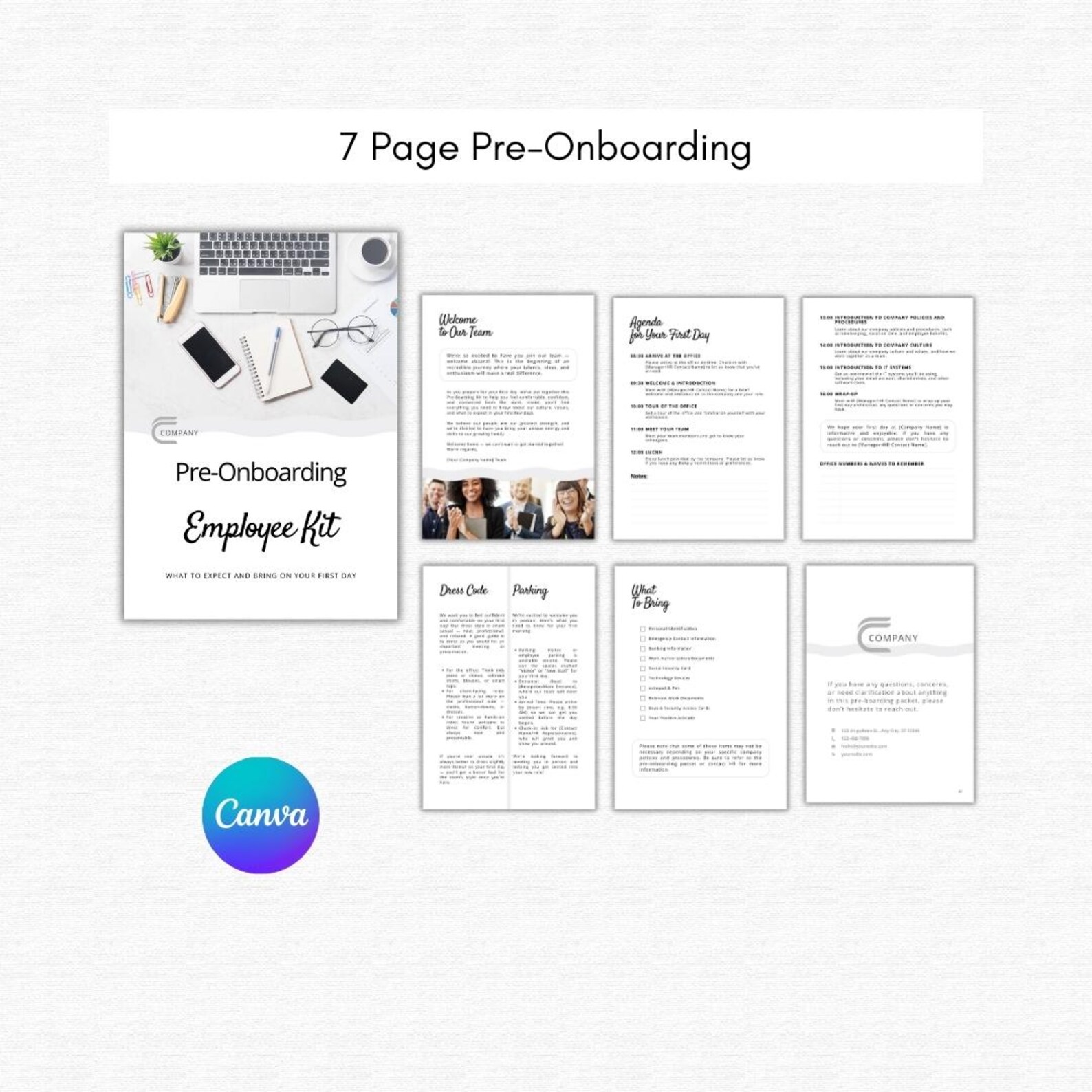 Employee Welcome Package: Editable HR Onboarding Template (canva) - Etsy
