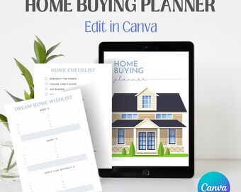 Home Buying Planner: Real Estate House Hunting Guide - Canva Editable Template - Digital Download