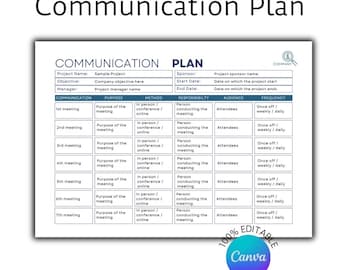 Editable Company Communication Plan Template (Canva)
