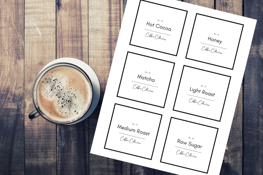 Coffee Shop Label Template Bundle, Coffee Bar Labels, Personalized ...
