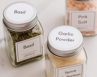 Minimalist Kitchen Spice Labels: Printable Template Set (Digital Download)