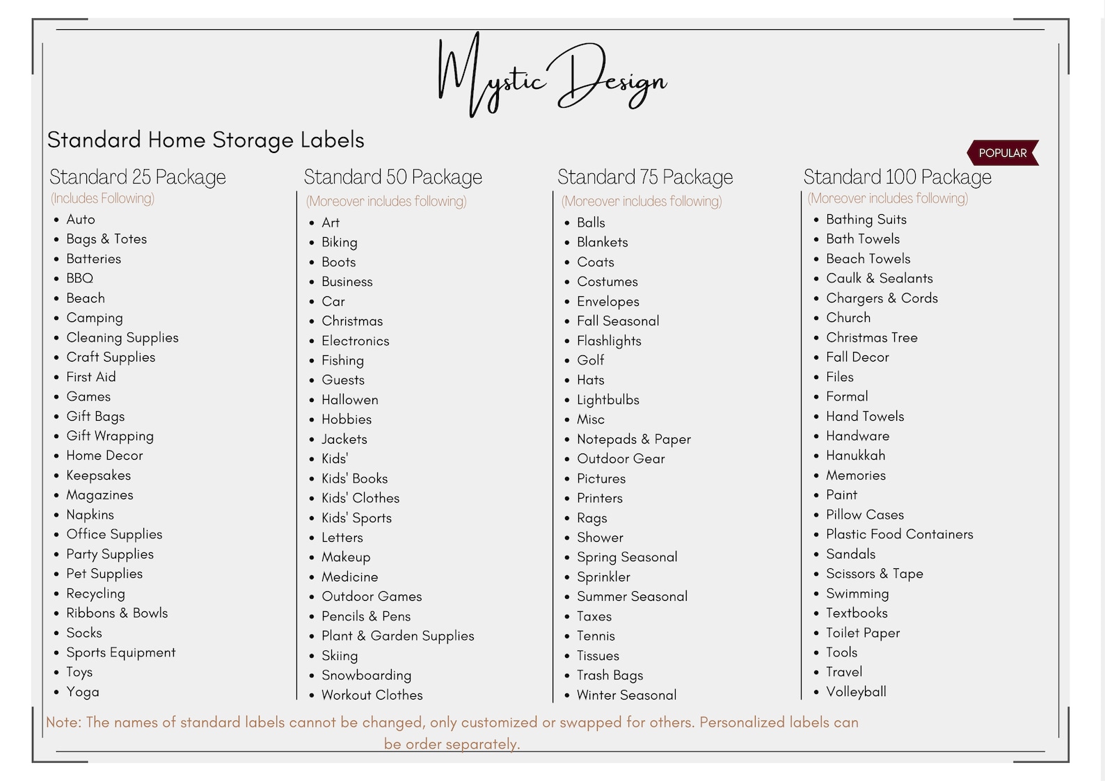 Printable Storage Labels, 3 Label Sizes, Editable Labels, Printable