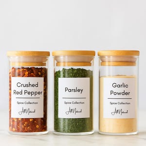 Kitchen Spice Labels Set, Printable Custom Spice Labels, 5 Label Sizes, Editable Labels,  Kitchen Printable Label Set, Label Template Bundle