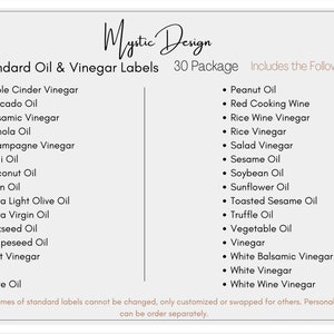 Printable Oil&amp;vinegar Labels, Personalized Labels, 6 Label Sizes ...