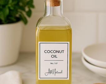 Plantillas de etiquetas para aceite y vinagre: Etiquetas minimalistas para cocina (descarga digital)