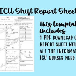 ICU Nurse Shift Report Sheet