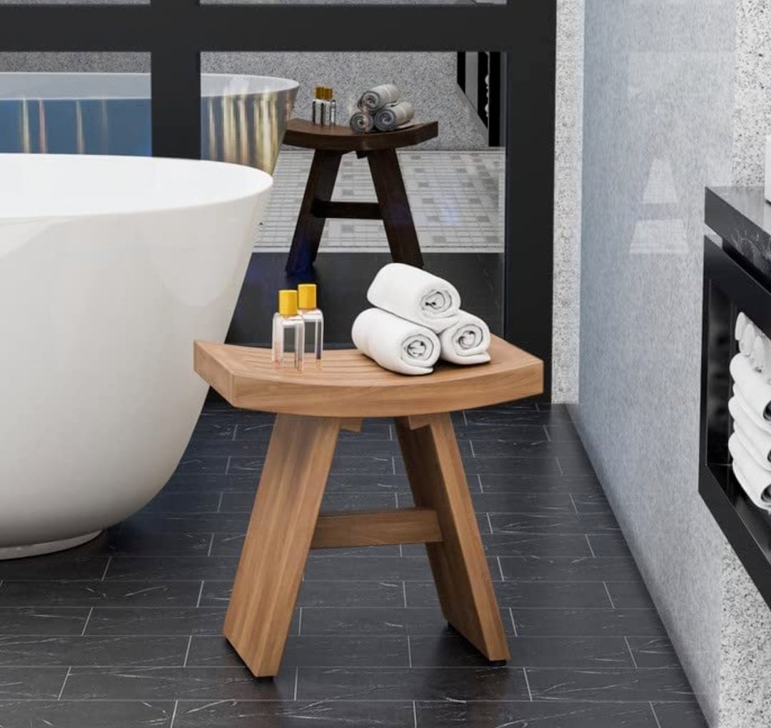 Multipurpose Teak Shower Bench Teak Wood Shower Stool & Spa Etsy