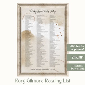 Rory Gilmore Reading Challenge Poster INSTANT DOWNLOAD