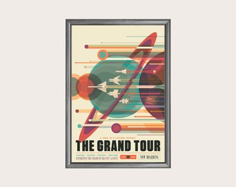 NASA Visions of Future Poster: Retro Space Travel Art (Digital Download)