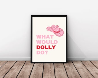 Dolly Parton Poster: Pinke Western-Wandkunst (Digitaler Download)