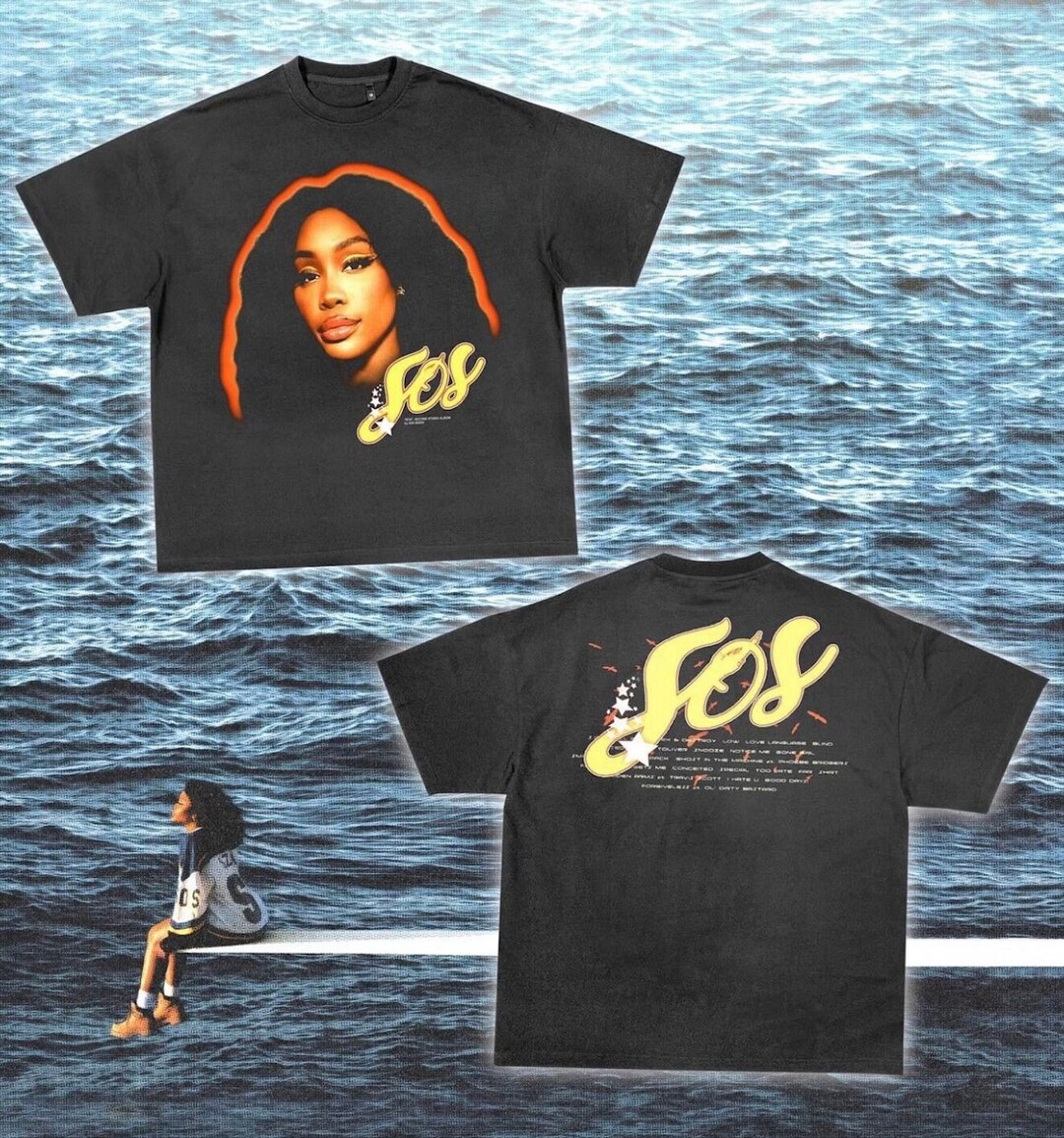 OVERSIZED Sza Shirt, Sza Merch, SZA SOS Vintage Graphic Tee, Clear 2