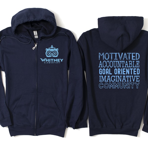 Whitney Elementary Cool MAGIC Zip up Hoodie