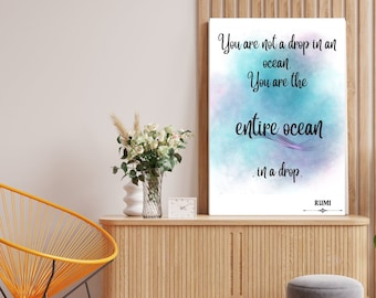 Rumi Printable Quote Art - Spiritual Wall Decor - Meditation Poster