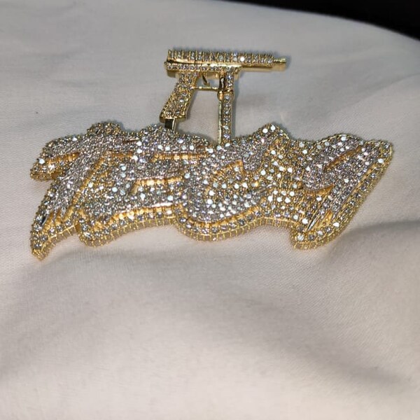 Iced Out Pendant Custom Bail Etsy