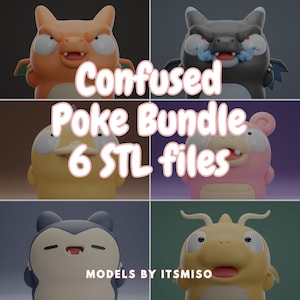 ItsMiso 3D Printable STL File - Confused Poke Bundle of 6 STL files