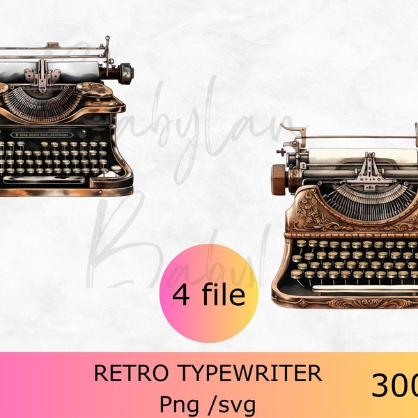 Typewriter svg bundle, Retro writing machine clip art, Retro typing machine designs, Old-fashioned typing png