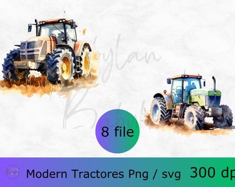 Tractor svg bundle, Farm vehicle clip art, Agricultural machinery, Vintage tractor design, country life machinery png
