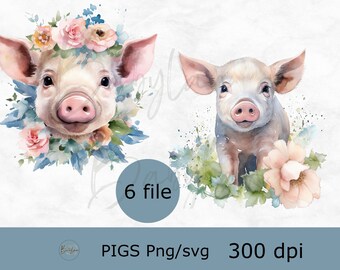 Schwein svg Bundle, süßes Schwein svg, kleines Schweinchen Cartoon png, Schweinchen Tierwelt ClipArt, Bauernhof Tier png, Ferkel Design, Ferkel