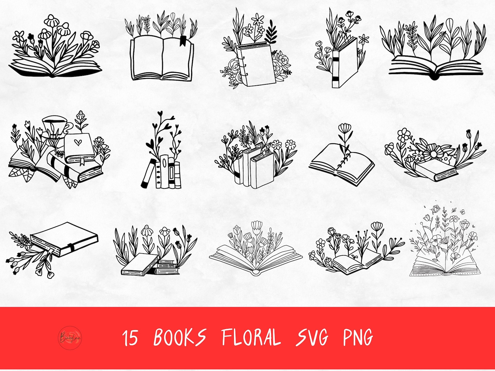 Floral Book SVG, Book With Flowers Svg, Book Svg, Reading Svg, Read