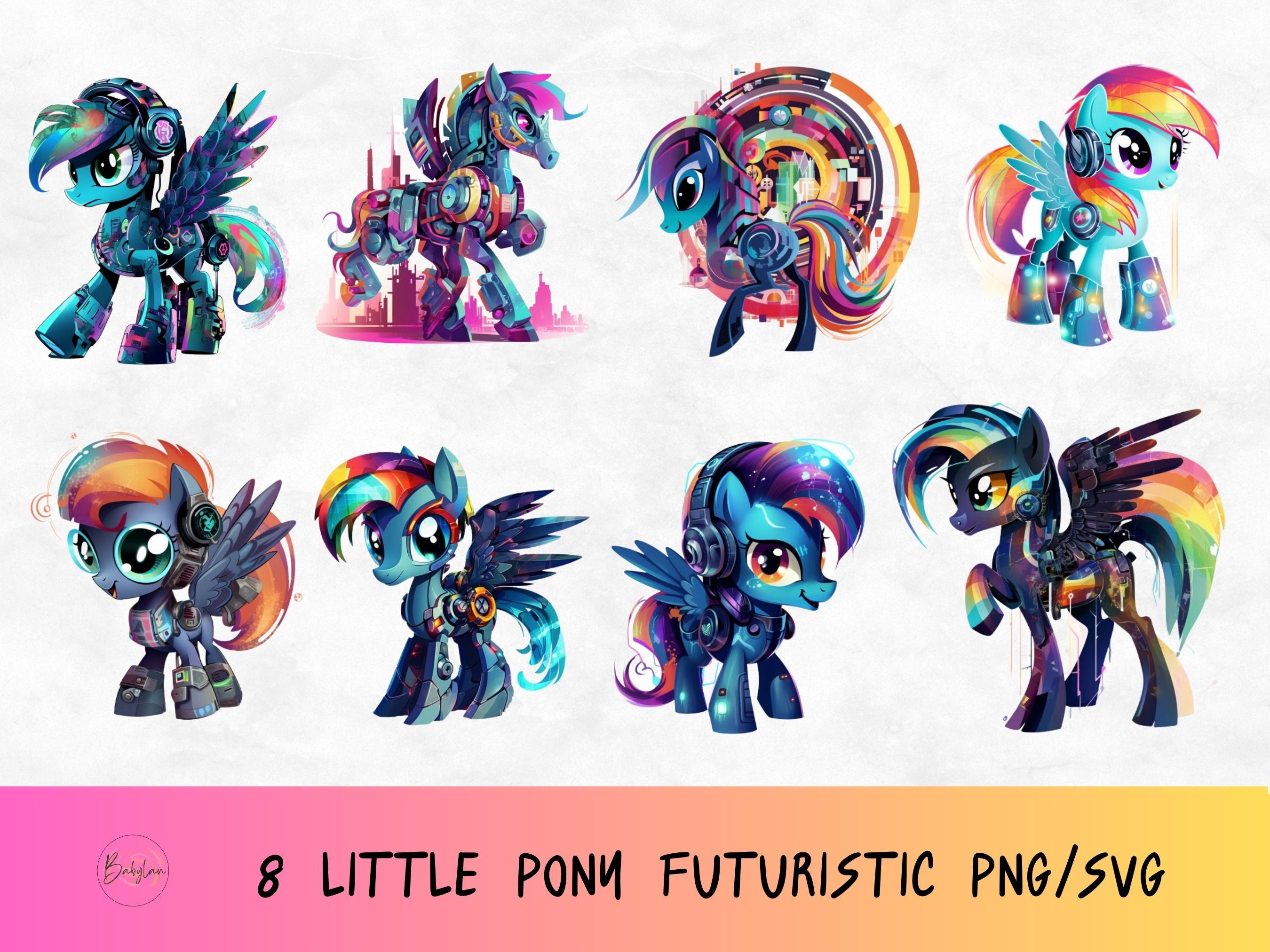 Little Pony Svg Cute My Little Pony Png Colored (Instant Download