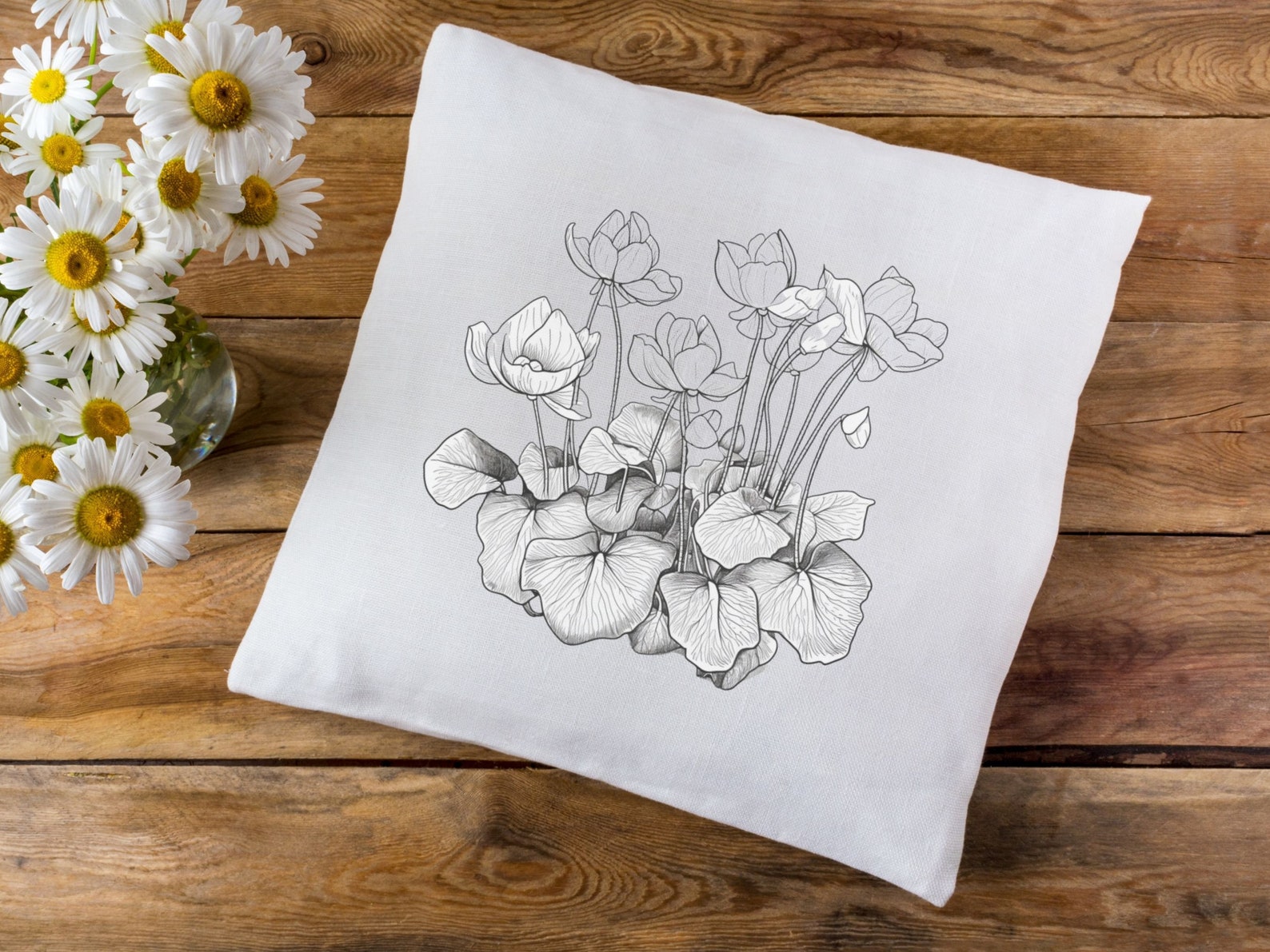 Black White Flower Svg, Flower Design Set Clipart, Romantic Floral Png