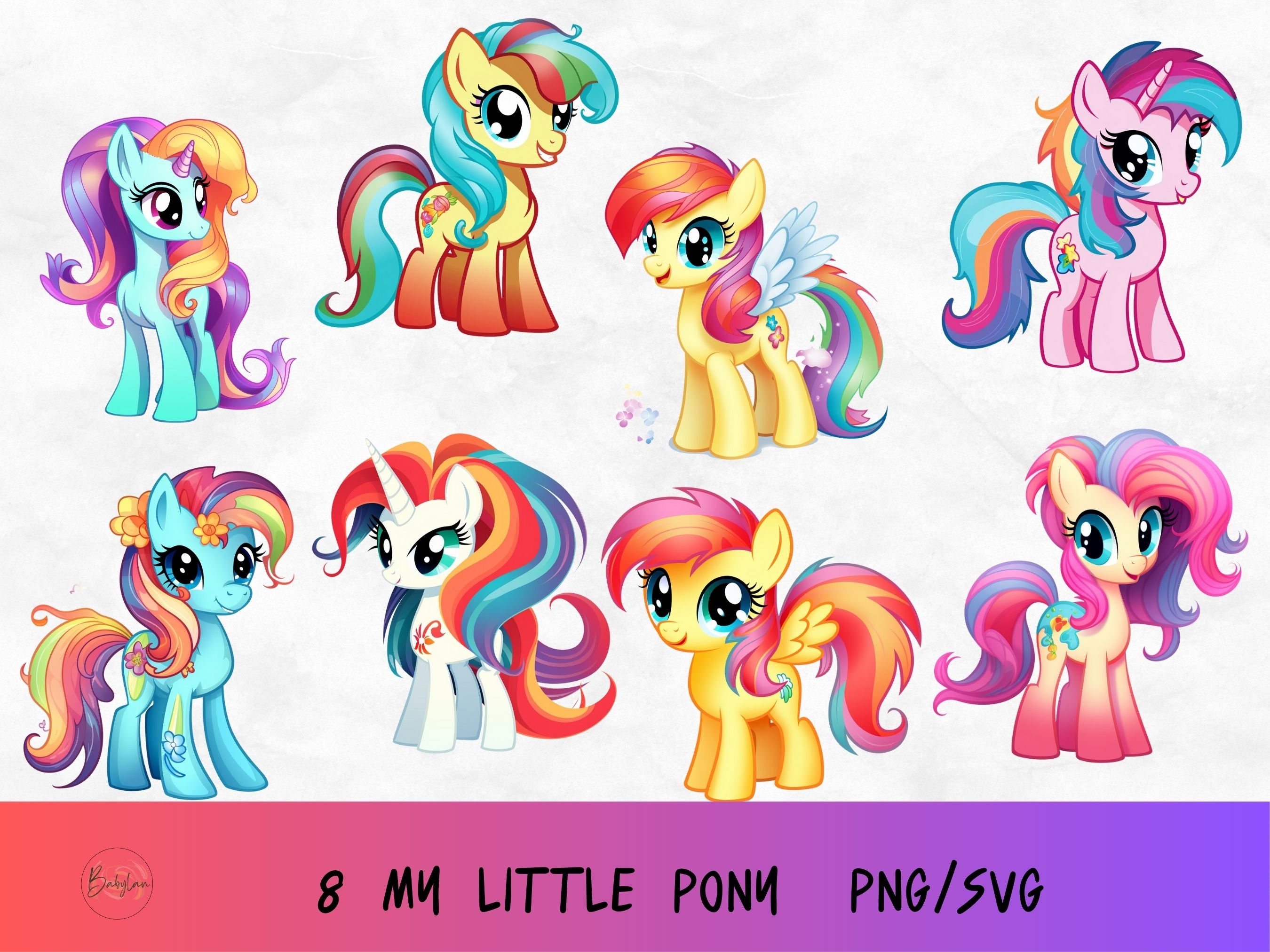 Little Pony Svg Cute My Little Pony Png Colored Unicorn Svg 
