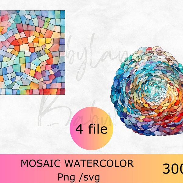Mosaic svg bundle, Geometric patterns clipart, Abstract mosaic png, Colorful SVG graphics, Tile design clip art