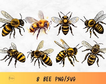 Bee Svg bundle, Cute Bee Svg, Insect Silhouette png, Funny hive design clip art,Digital insect designs,Honeycomb clipart