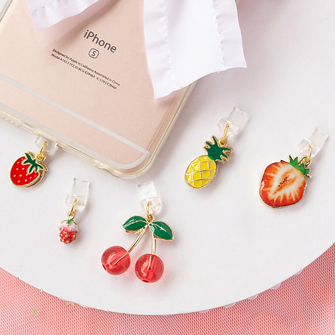 Cute Fruits Mobile Dust Plug Strawberry Dust Plug Charms Etsy