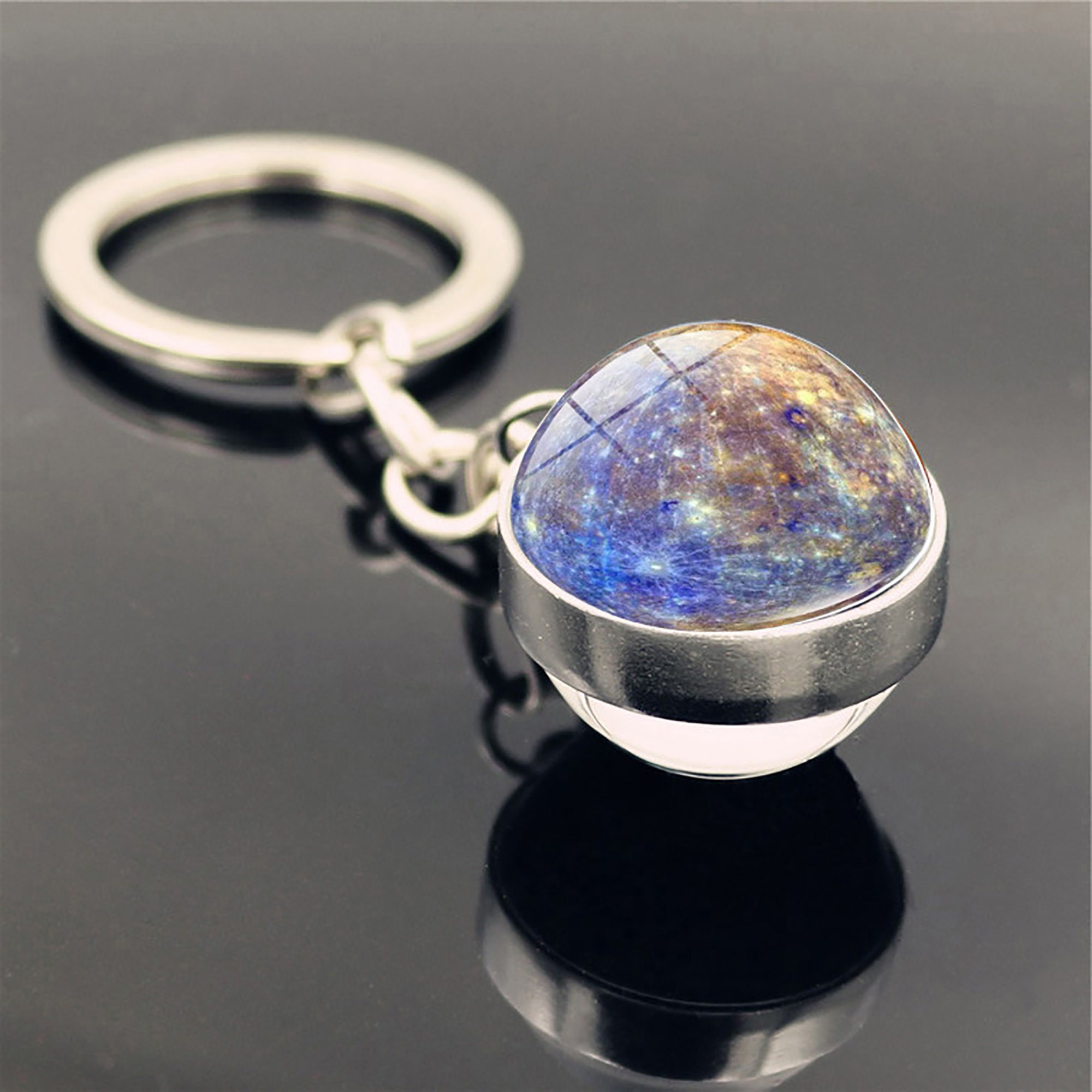 Solar System Planetary Keychain, Galaxy Nebula Double-sided Glass Space  Astronaut Pendant, Fashionable Men's Car Keychain - AliExpress