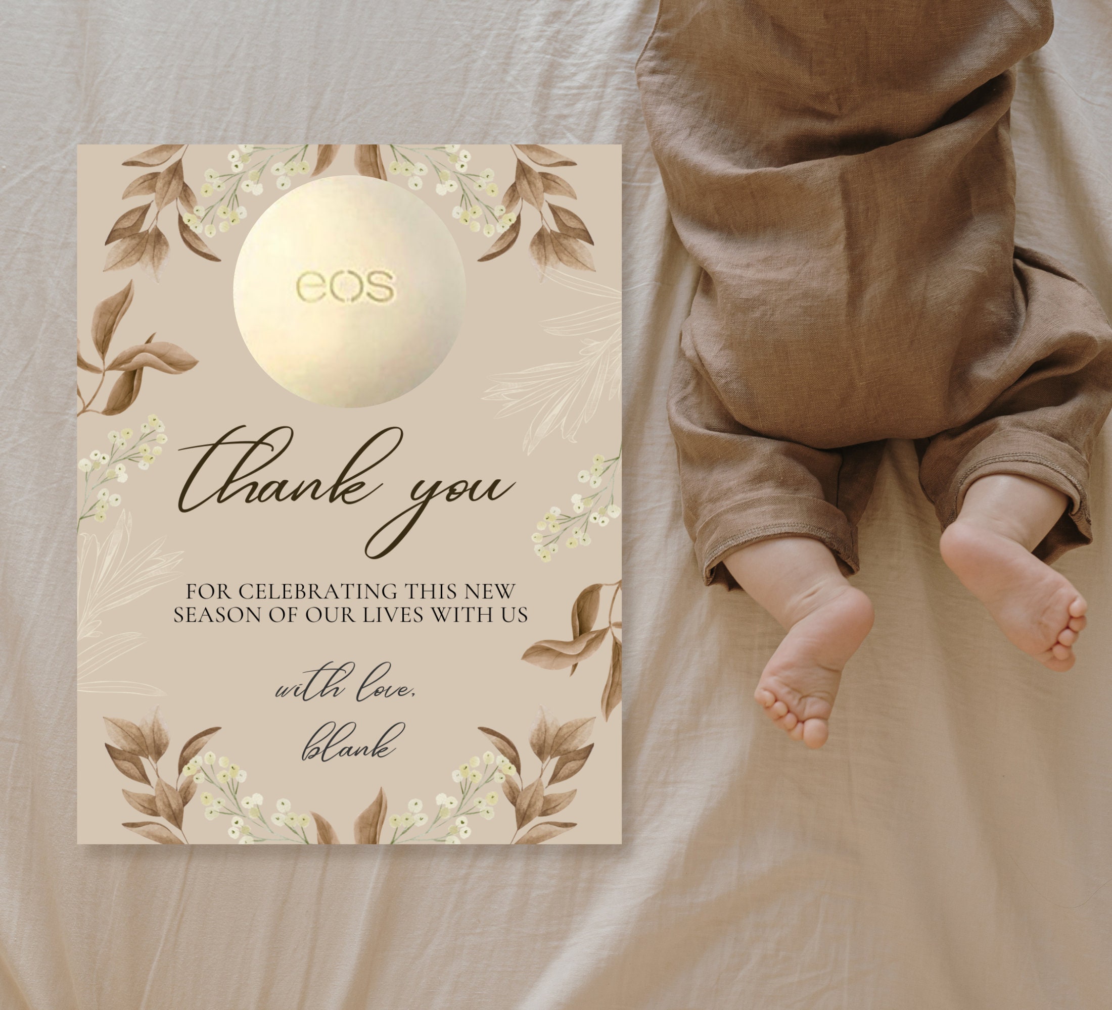 Eos Lip Balm Baby Shower Favor Eos Favor Eos Baby Shower Card Eos Lipbalm Baby Shower Thank You Card Eos Lipbalm Favor Eos Party Favor