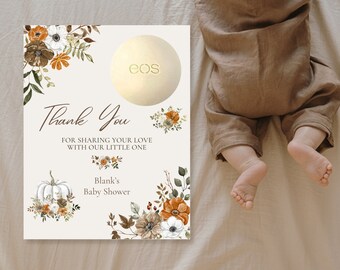 Eos Lip Balm Baby Shower Favor Eos Favor Eos Baby Shower Card Eos Lipbalm Baby Shower Thank You Card Eos Lipbalm Favor Eos Party Favor