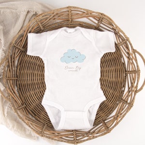 Infant Baby Rib Bodysuit, Blue Cloud Baby Bodysuit, Dream Big Little One