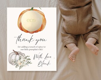 Eos Lip Balm Baby Shower Favor Eos Favor Eos Baby Shower Card Eos Lipbalm Baby Shower Thank You Card Eos Lipbalm Favor Eos Party Favor