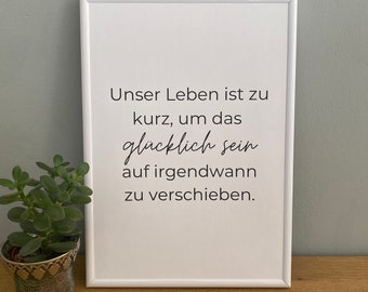Poster mit Spruch, minimalistische Sprüche Poster,positive Motivationsposter,Poster Spruch, Lieblingszitat,Sprüche Bilder,Wandbilder Sprüche