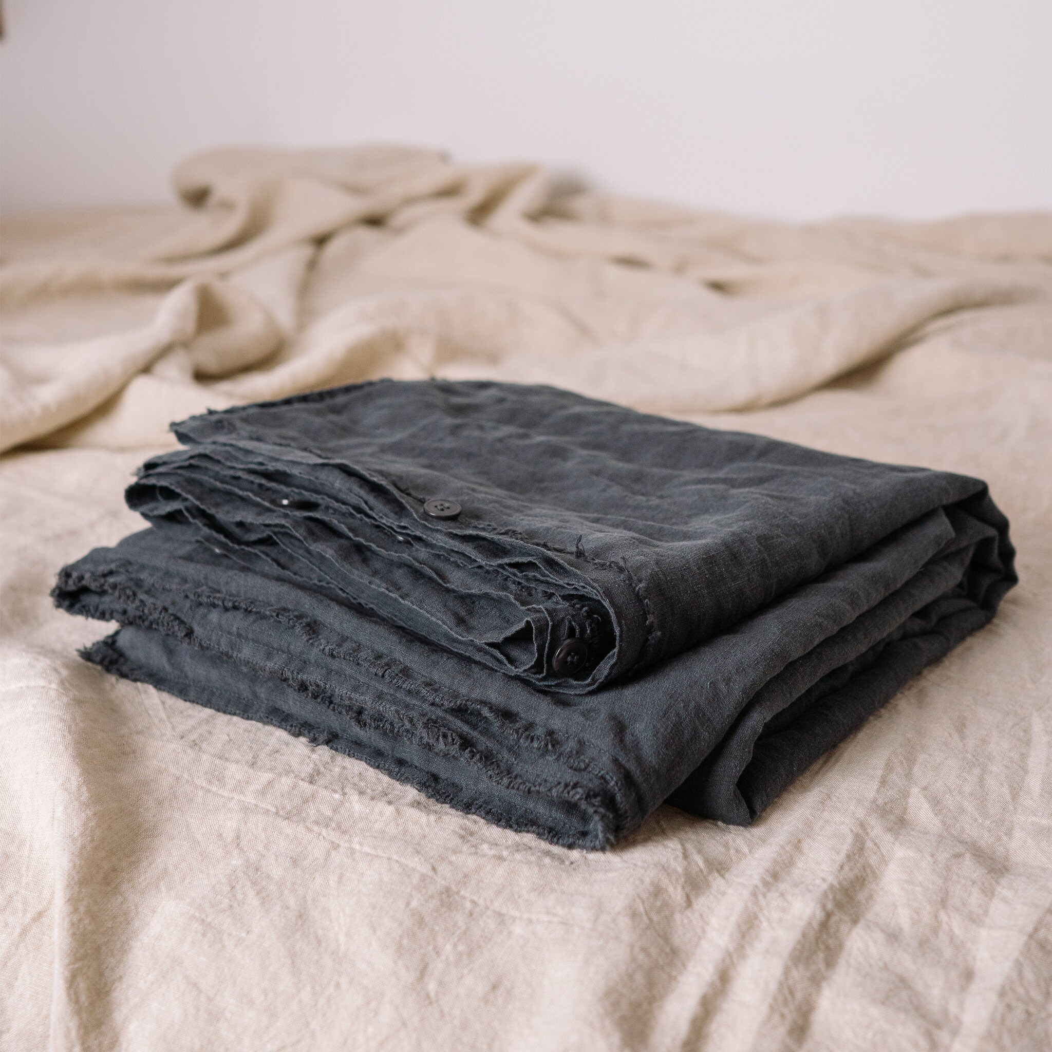 Linen Duvet Cover Dark Grey. Linen Bedding. 100 Pure Etsy