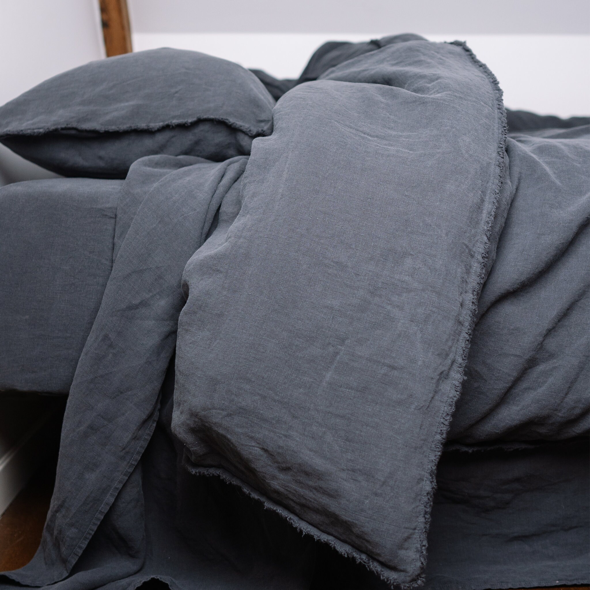 Linen Duvet Cover Dark Grey. Linen Bedding. 100 Pure Etsy