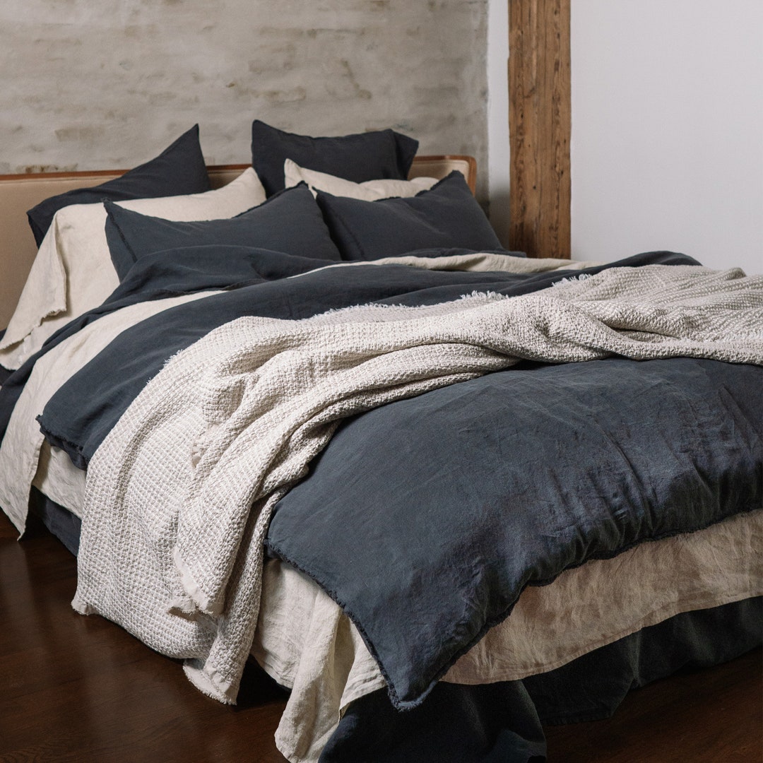 Linen Duvet Cover Dark Grey. Linen Bedding. 100 Pure Etsy