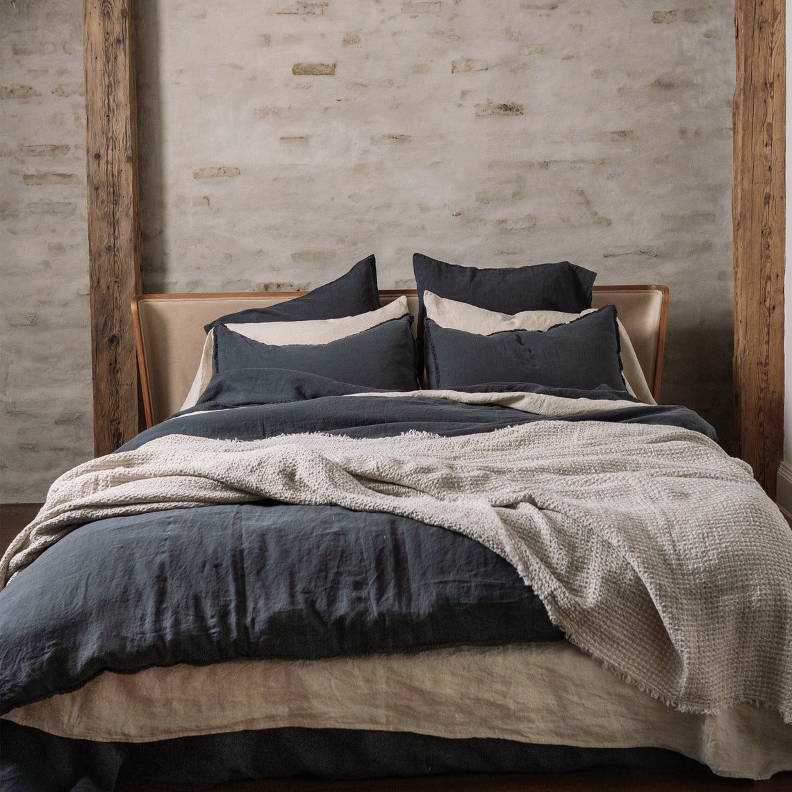 Linen Duvet Cover Dark Grey. Linen Bedding. 100 Pure Etsy