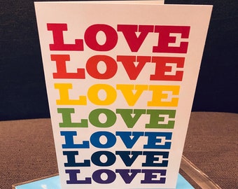 happy ANNIVERSARY LOVE x7 Greeting Card Blank card gay wedding card Modern anniversary cards for girlfriend and wife card for husband & BF's