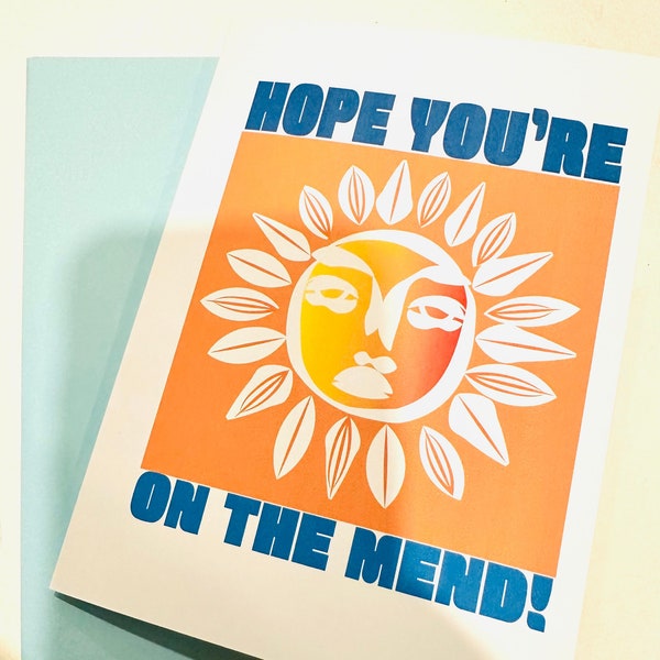 GET WELL Hope you're on the mend! Greeting CARD