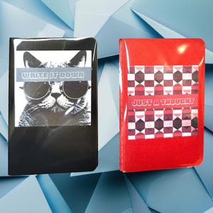 Mini Notebook Set of 3: Black Hollywood & Red Vivid Pocket Journals