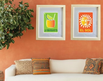 Mexican Food Art Print: El Sol & La Margarita - Kitchen Wall Decor