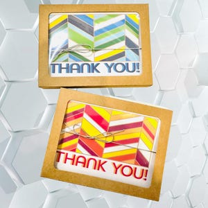 Geometric Thank You Cards: Modern Art Notecard Set of 10