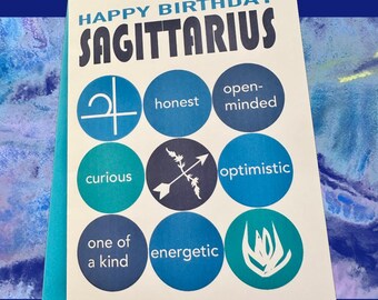 Sagittarius Birthday Card: Astrology Horoscope Greeting