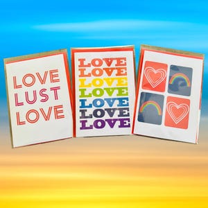 Rainbow Hearts Anniversary Card: LGBTQ Wedding Love Card