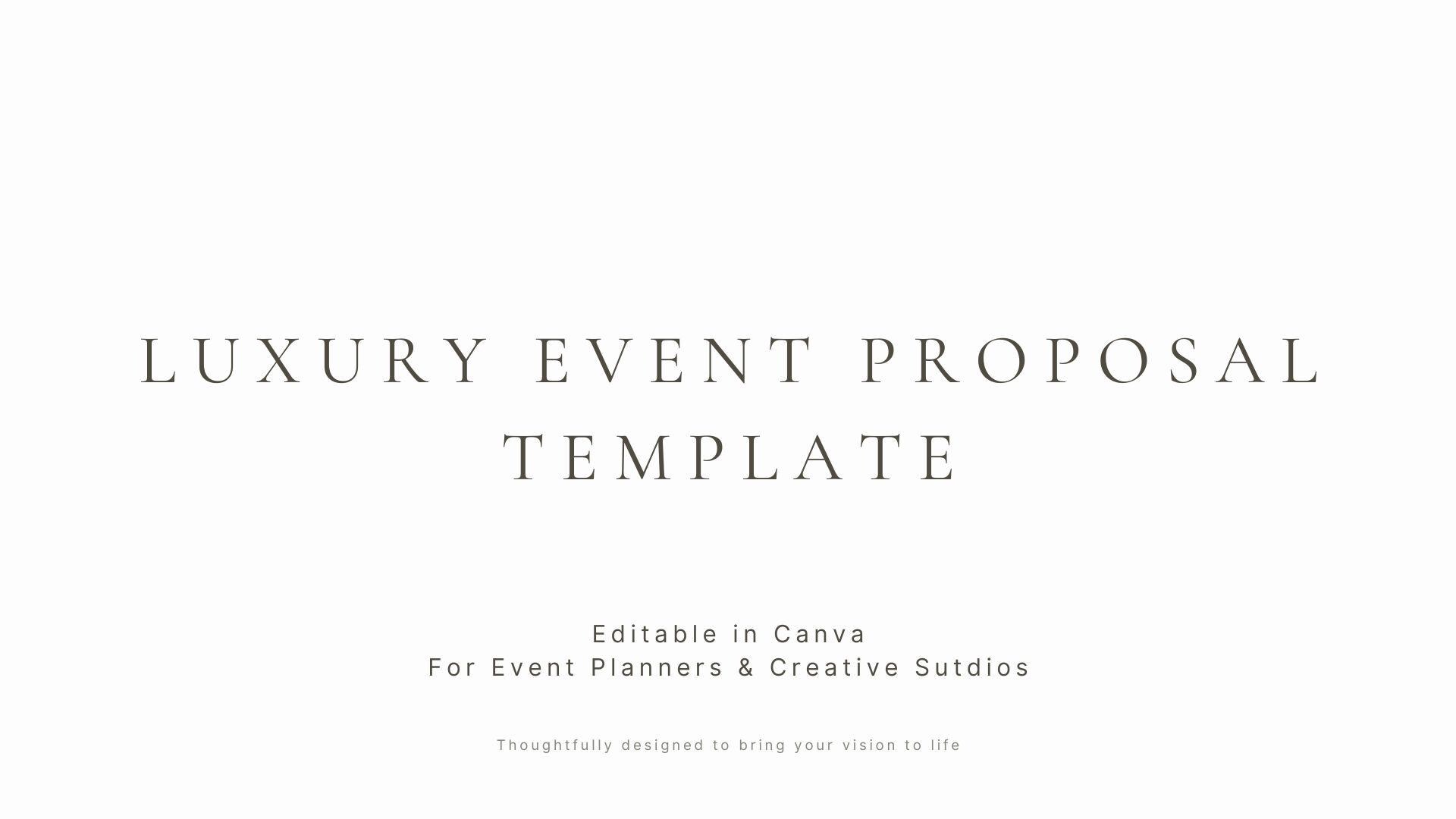 Plantilla de propuesta para eventos de lujo en Canva / Propuesta para ...